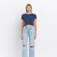 90'S Vintage Super High Rise Flare Vervet Jeans