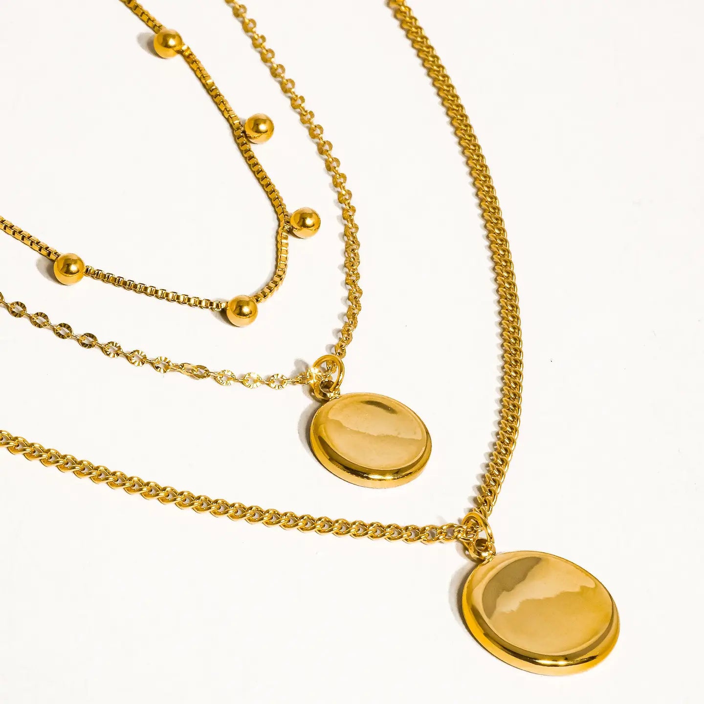 Anaïs 18K Round Stack Necklace